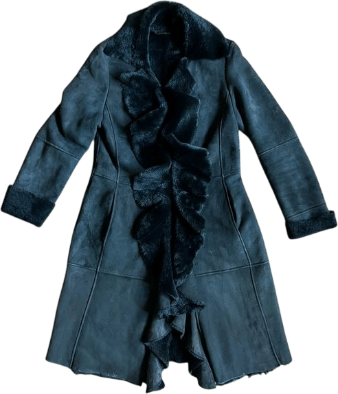 Genuine Shearling Midi Coat