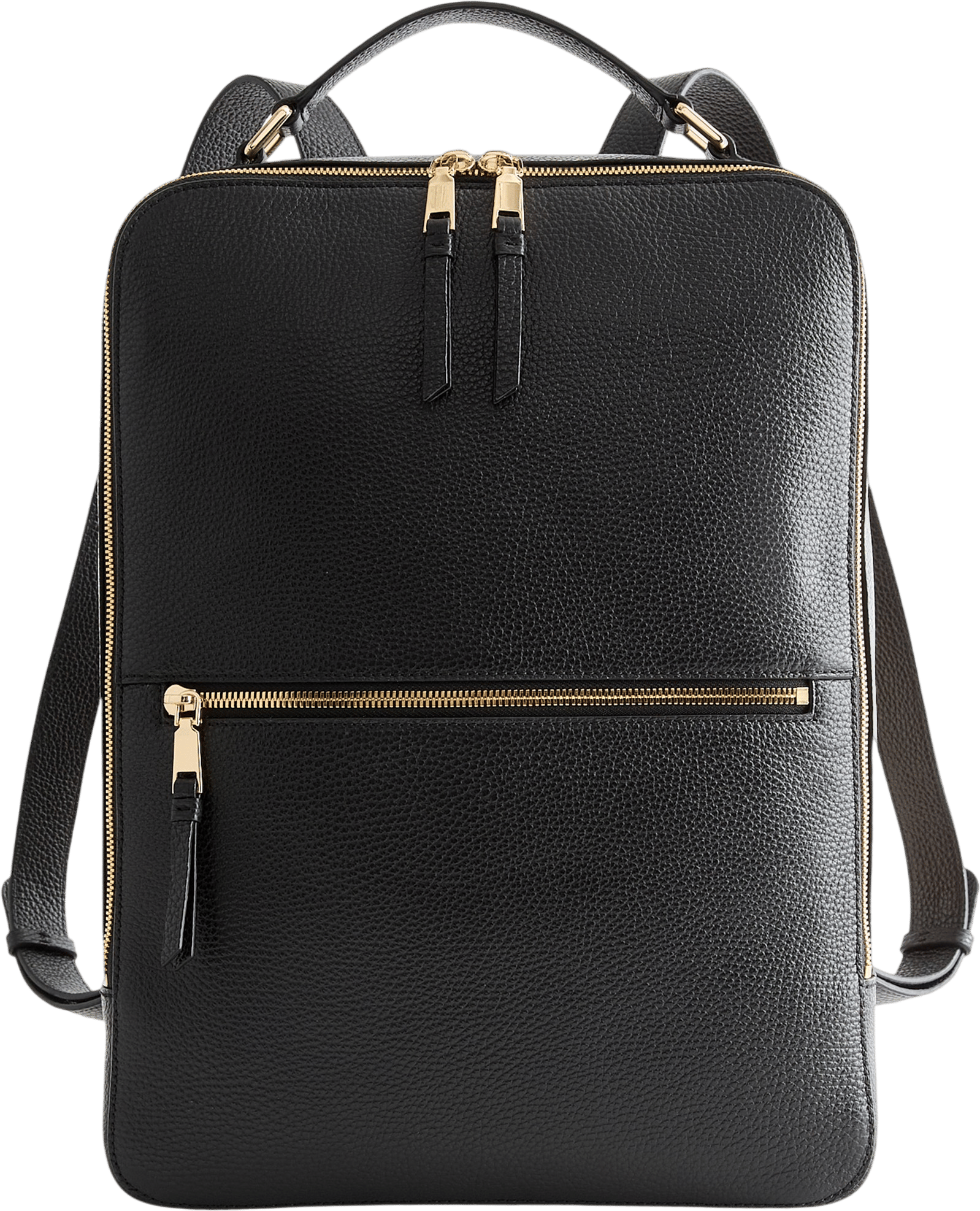 Italian Leather Laptop Backpack in Black