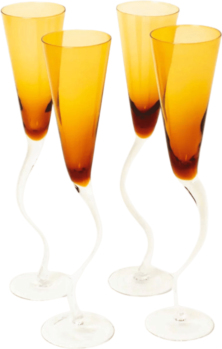 Amber Flutes (Set of 4)