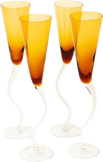 Amber Flutes (Set of 4)
