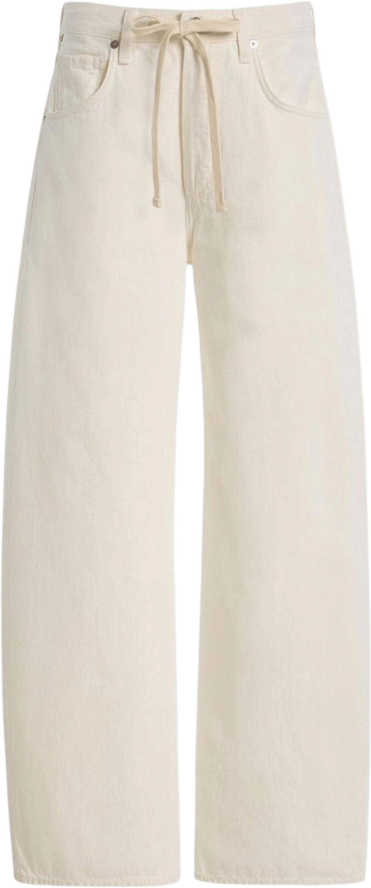 Brynn Drawstring Mid-Rise Wide-Leg Jeans