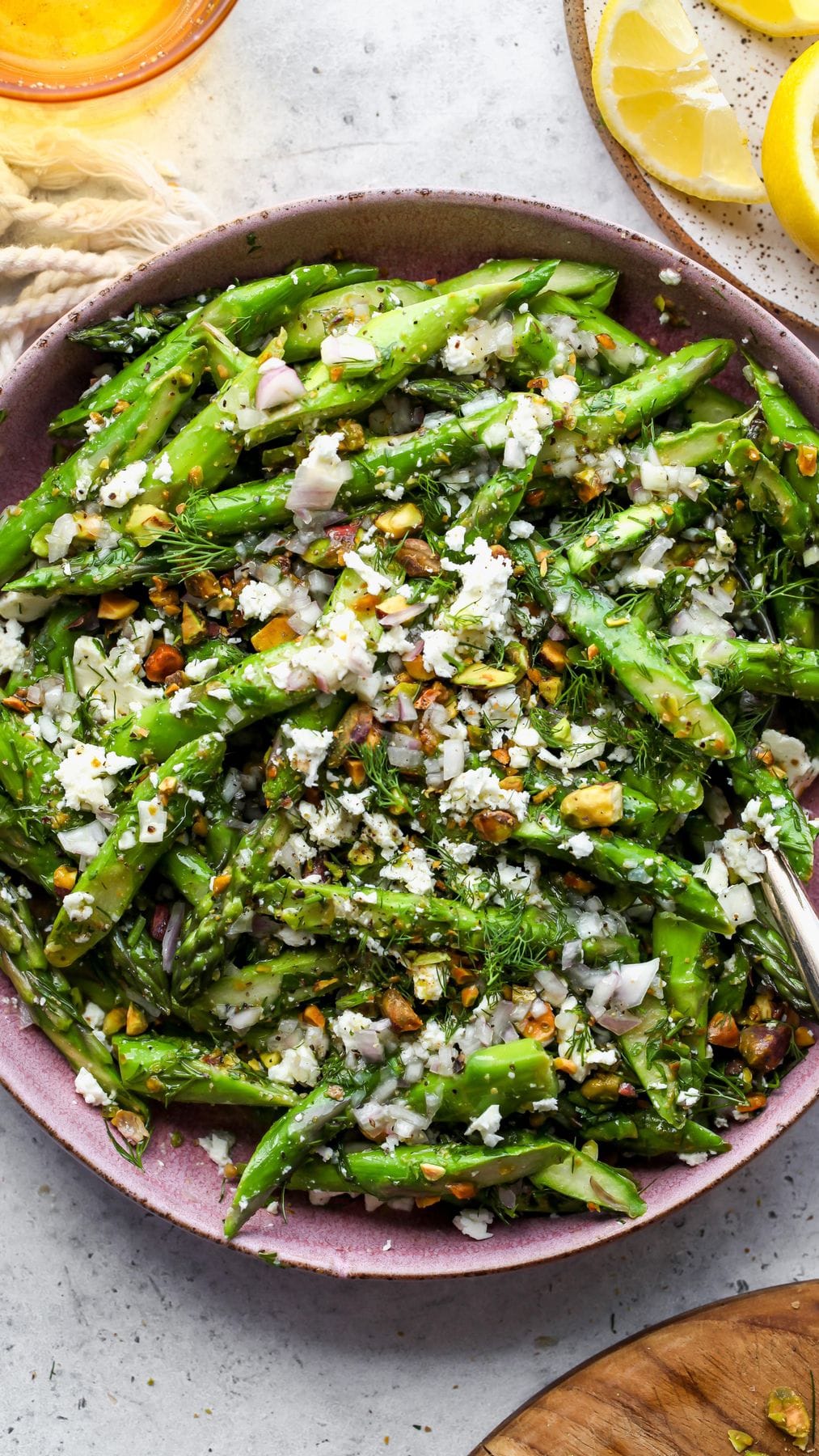 Asparagus and Feta Salad with Lemon-Shallot Dressing Recipe