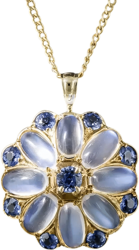 Vintage Moonstone and Sapphire Pendant