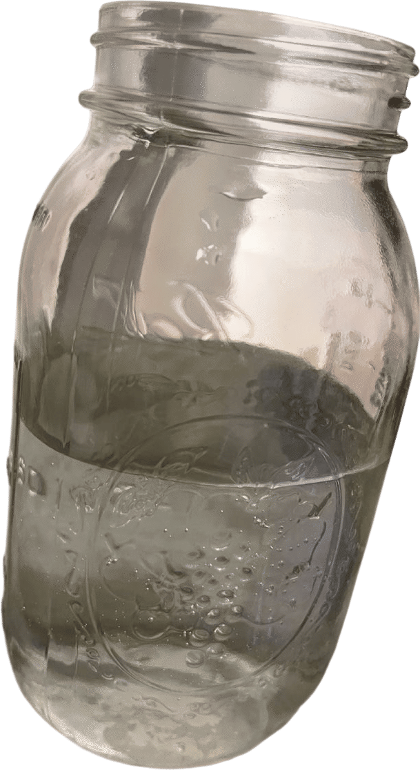 Drinking water out of a jar