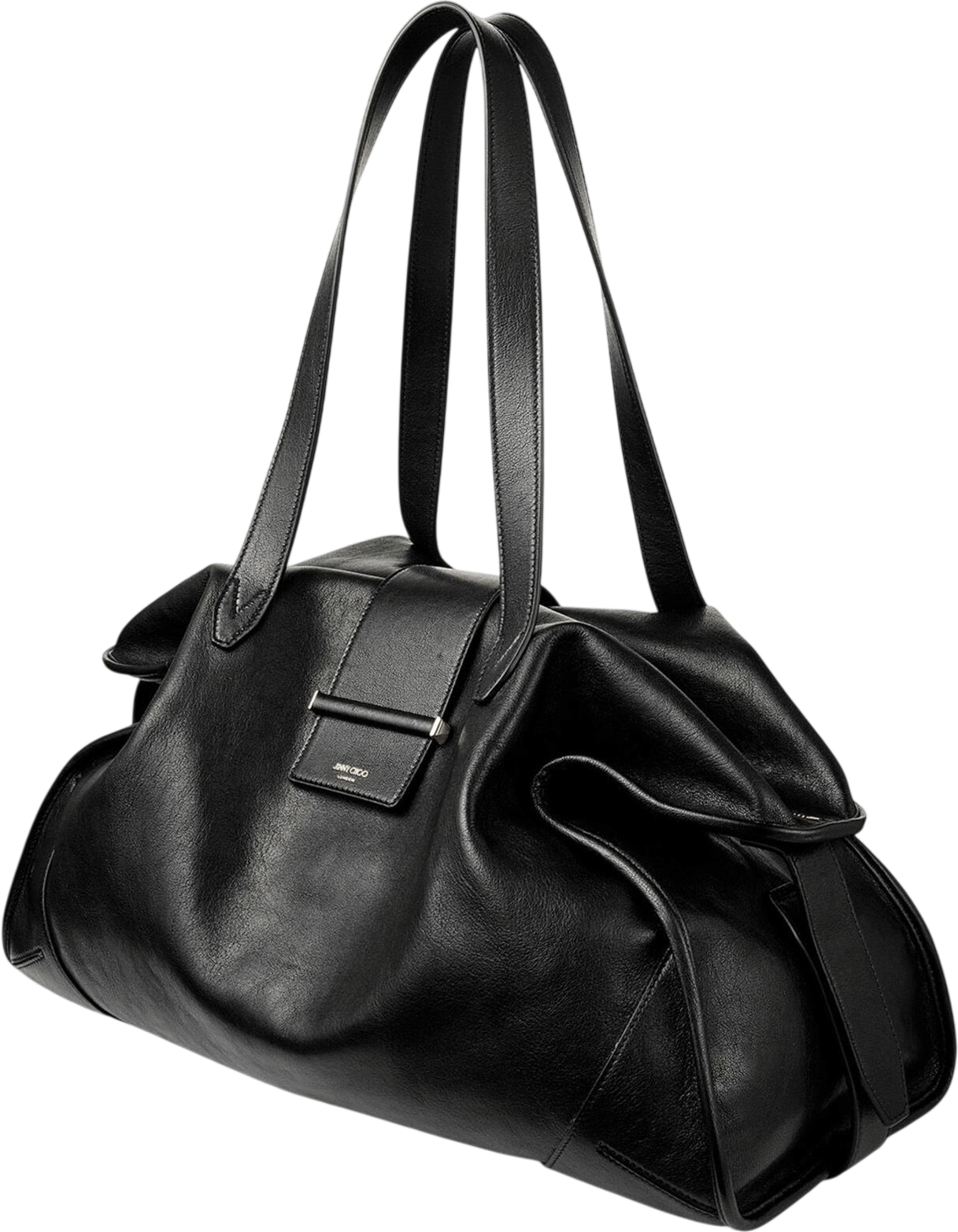 Black Biker Leather Holdall Bag