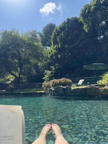 Reading in a Pool Float