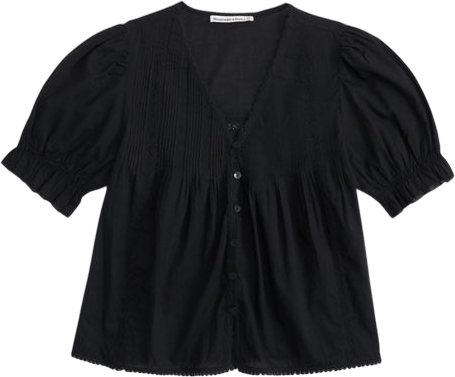Short-Sleeve Button-Through Blouse