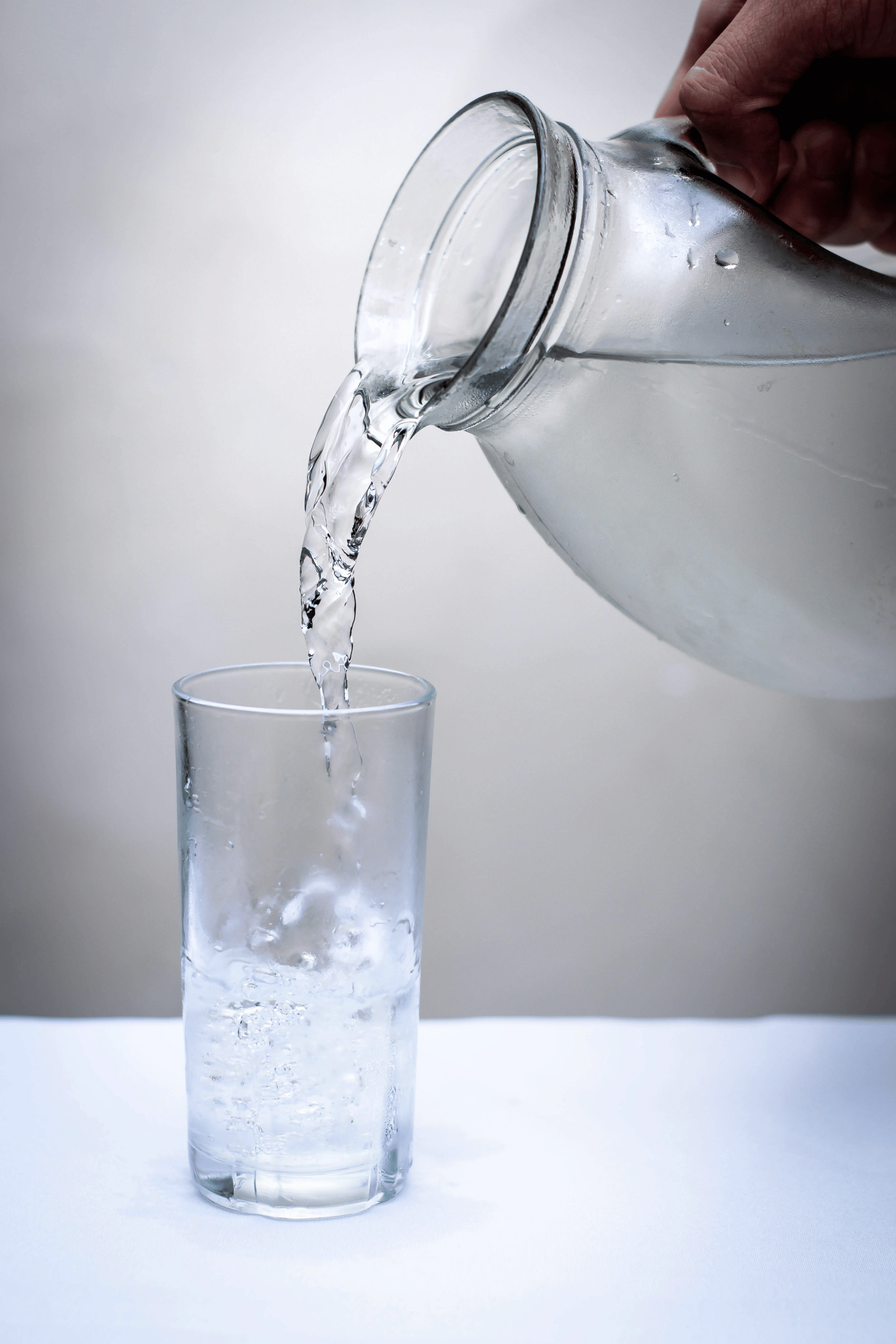 Glass of cold soft water