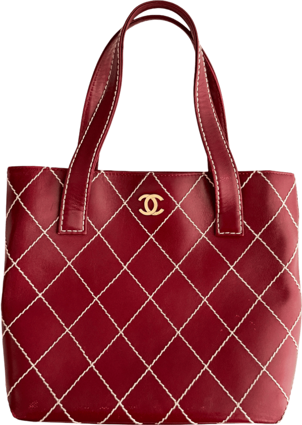 Vintage 2002-2003 "CC" Dark Red Stitched Leather Purse