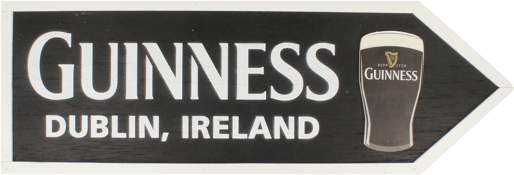 Guinness Wooden Road Sign With Pint Design