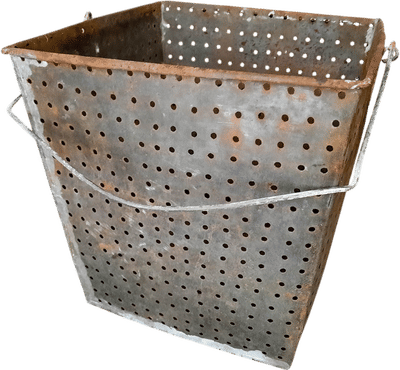 French Metal Square Perforated Container