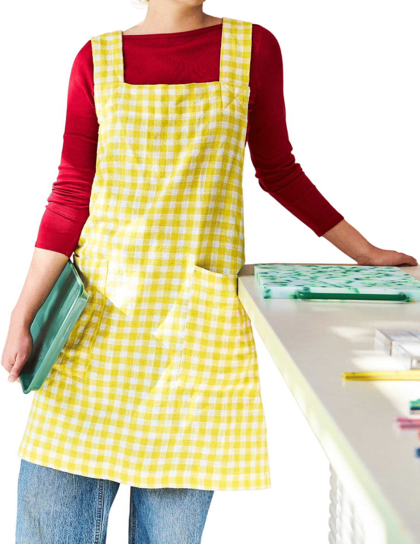 Gingham Smock Apron