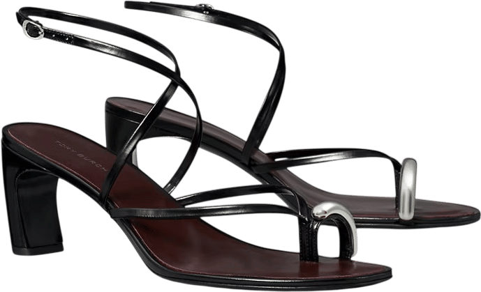 Tory Burch Pierced Multi-Strap Heeled Sandal