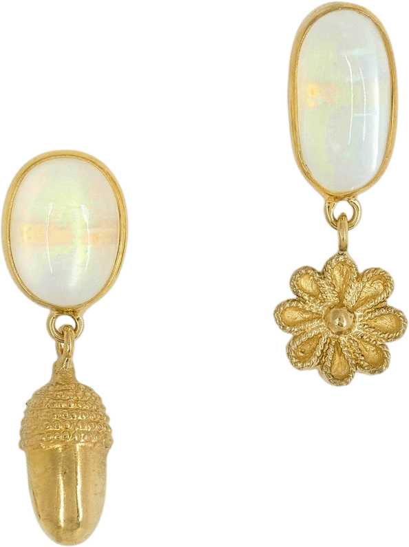 Heirloom Charm & Moonstone Earrings, Spur Jewelry