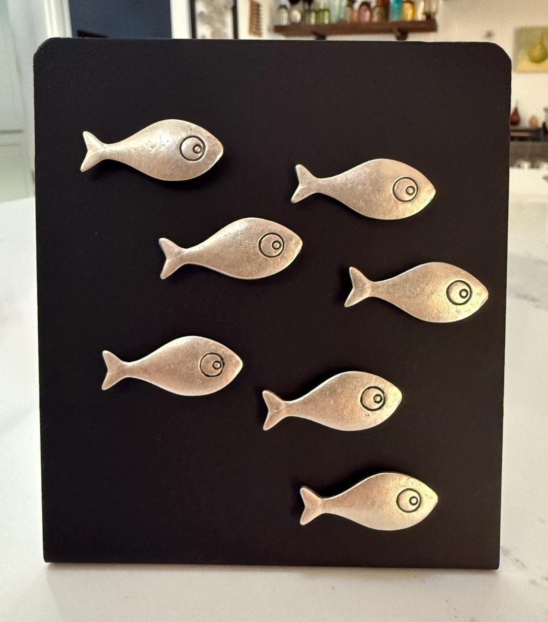 7 Silver Metal Refrigerator Magnets