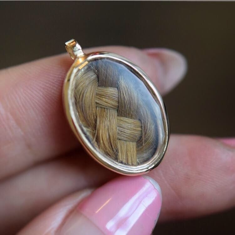 Memento mori hair locket