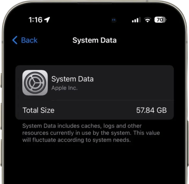 factory reset iphone to reset system storage