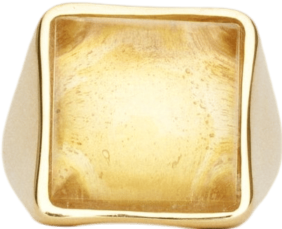 Jamie Haller Luques Square Signet Ring in Yellow Citrine