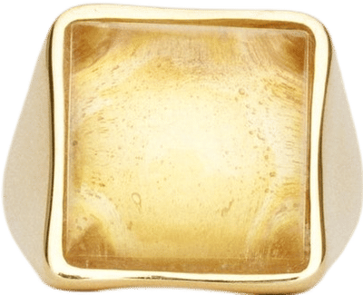 Luques Square Signet Ring in Yellow Citrine