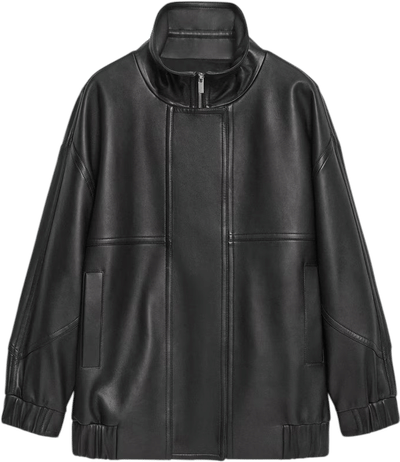 High Collar Jacket in Leather