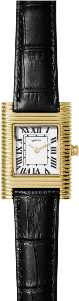 Striata Gold Fluted Art Deco Rectangular Watch