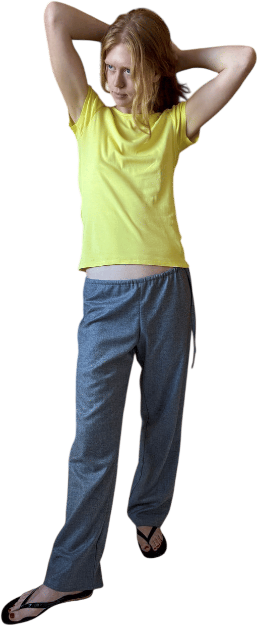 Wool Tie Pants - Grey