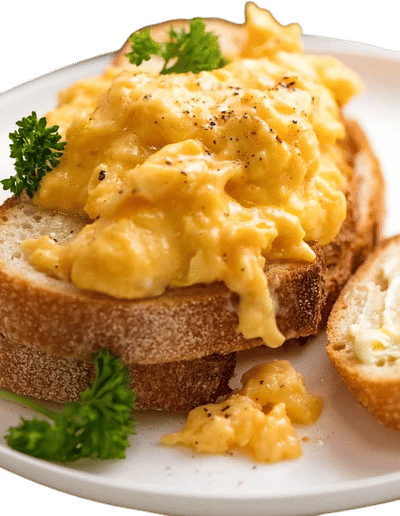 Soft Scrambled Eggs on Toast Recipe