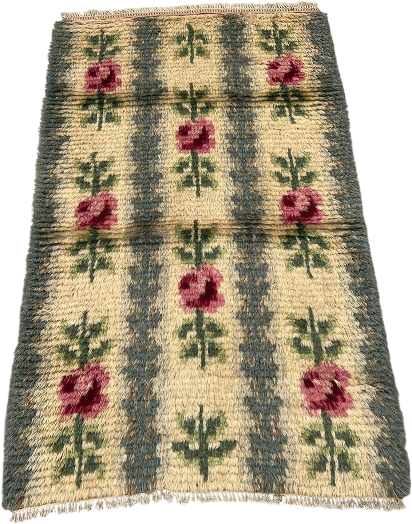 Vintage Floral Stripe Rya Rug
