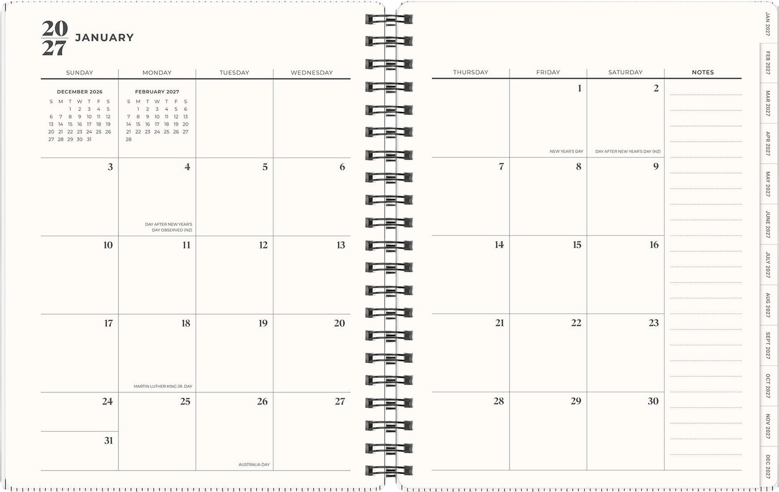 2027 Midnight Black Baxter Planner