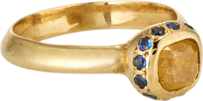 Breguet Ring in Yellow Diamond and Sapphire