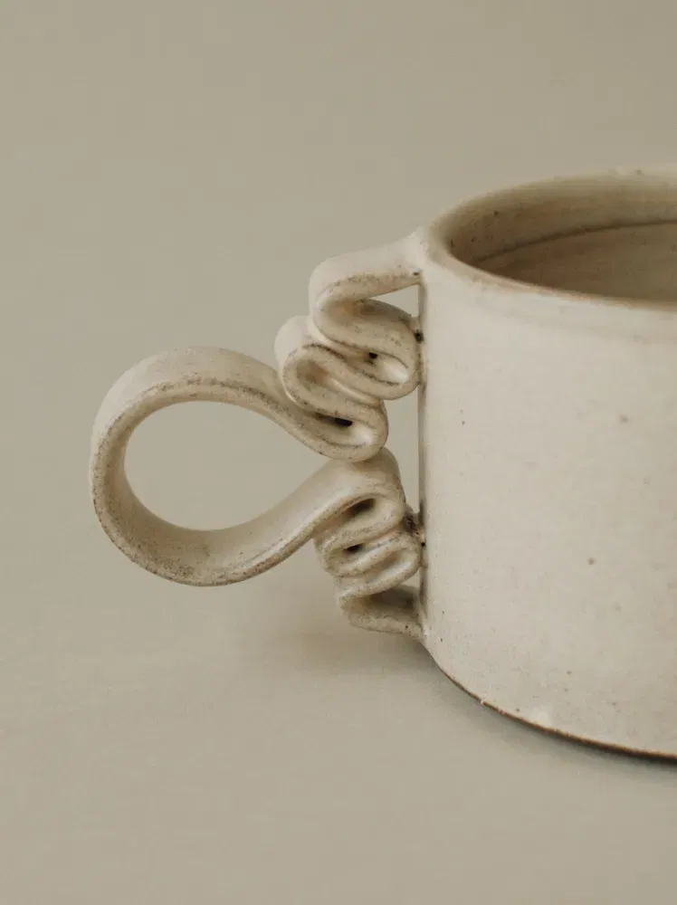 Fancy Mug — Cream — Bombabird Ceramics