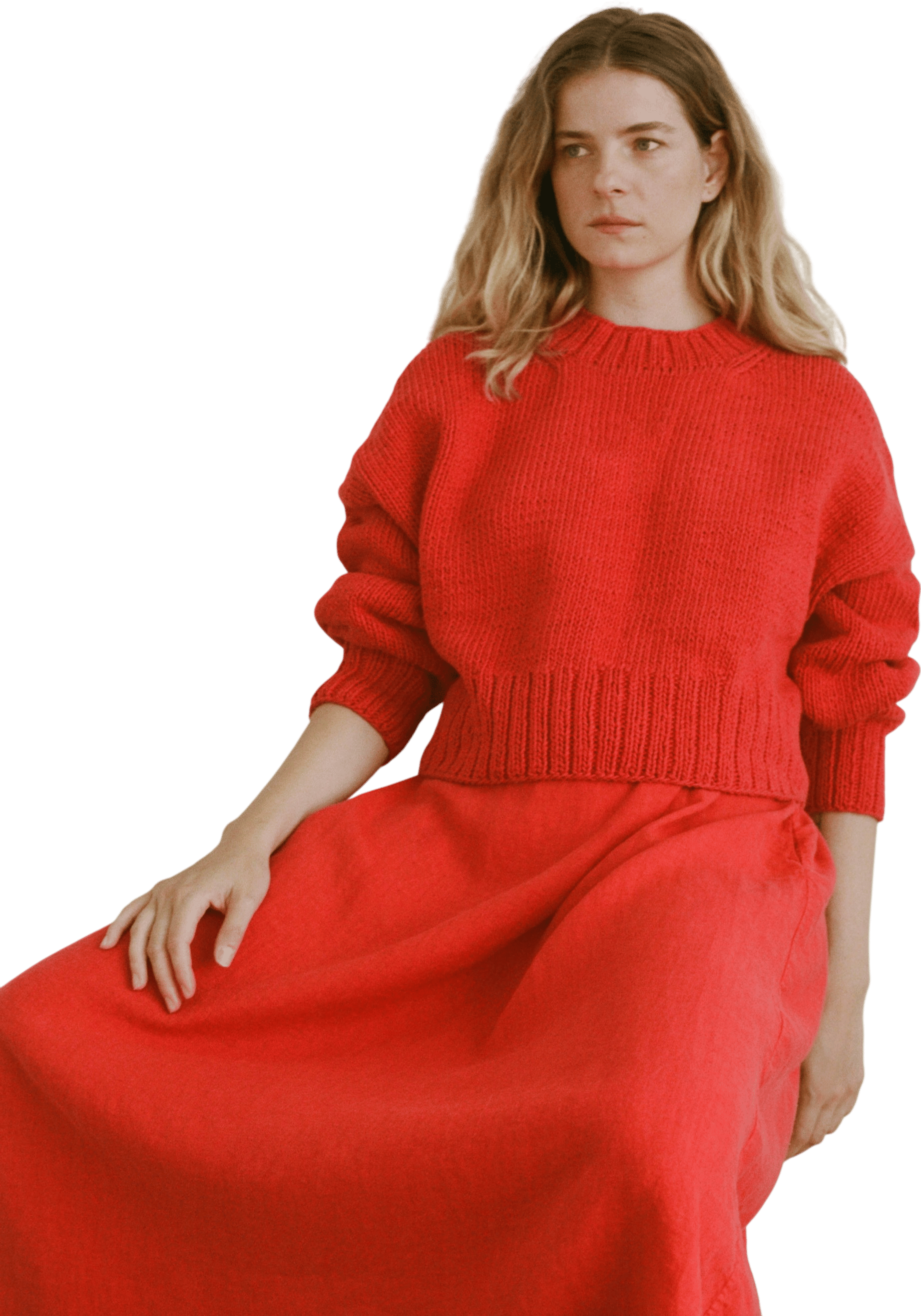 Shaina Mote Classic Crewneck Cotton in Rouge