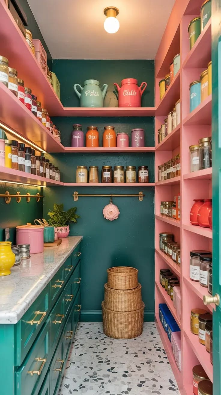 A Pink & Green Pantry