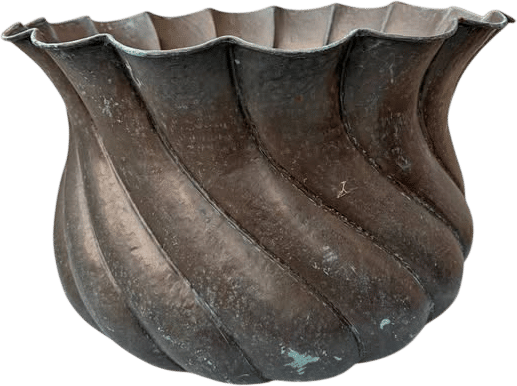 Vintage Unbranded Hand Hammered Italian Brass & Copper Pot