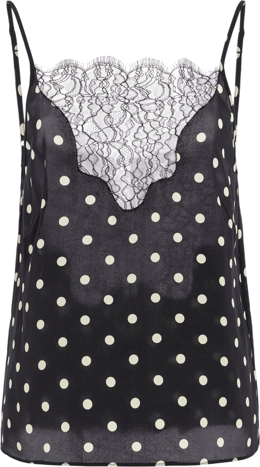 Françoise Stevie Lace-Trimmed Silk Crepe Cami Top