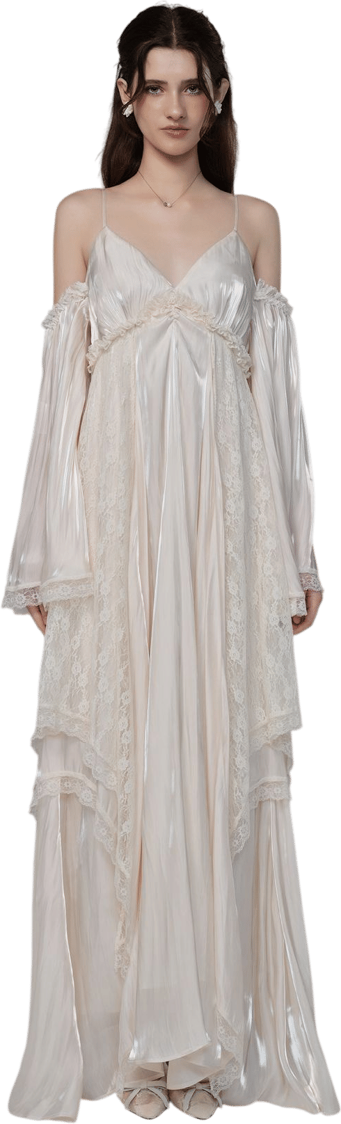 Ethereal Weave Realm Ivory Dress