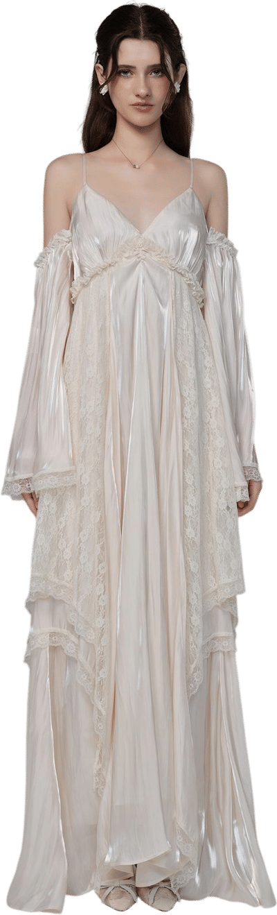 Ethereal Weave Realm Ivory Dress