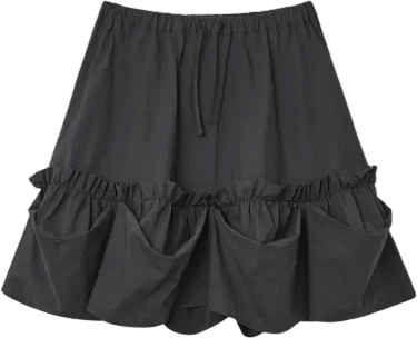 Ruffle Trimmed Puff Skirt