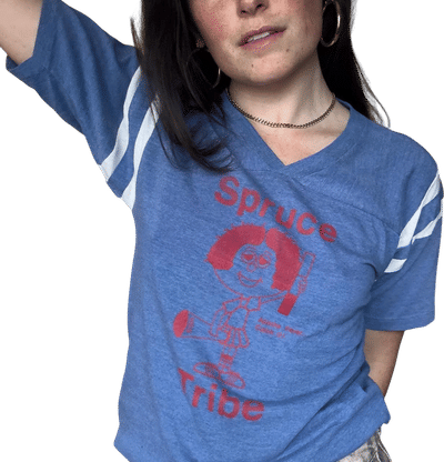 Spruce Tribe Blue and White Striped T-Shirt