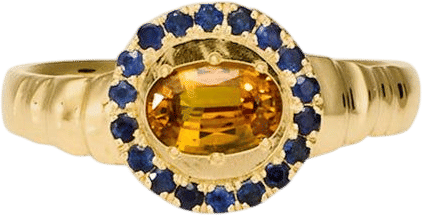 Petite Theseus Ring with Orange Sapphire