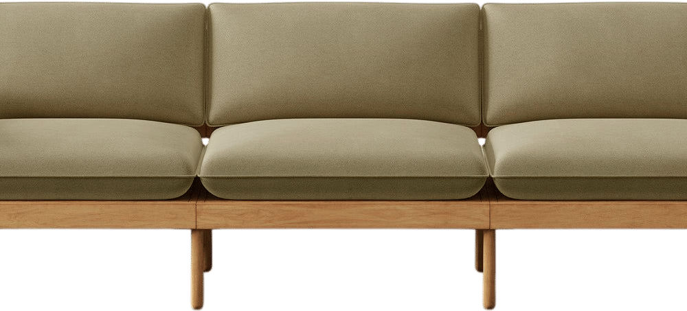 Burrow Dunes Teak 3-Seat Sofa