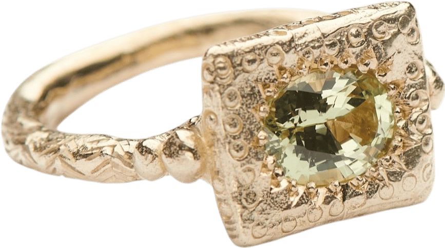 Katherine Bowman Handmade 9ct Yellow Gold Chrysoberyl Ring