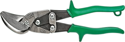 Crescent Wiss MetalMaster Offset Straight & Right Cut Aviation Snips - Heavy-Duty Metal Cutter with Spring-Loaded Return - Premium Hand Tool - M7R - 9-1/4", Green