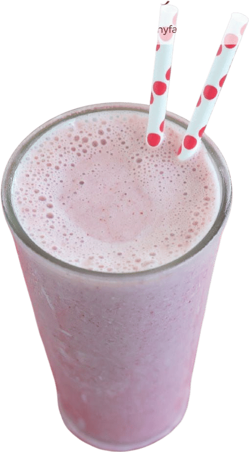 Kefir blended with frozen cherries