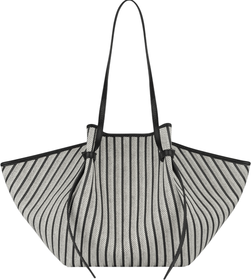 YUZEFI LARGE MOCHI - STRIPED WOVEN CANVAS