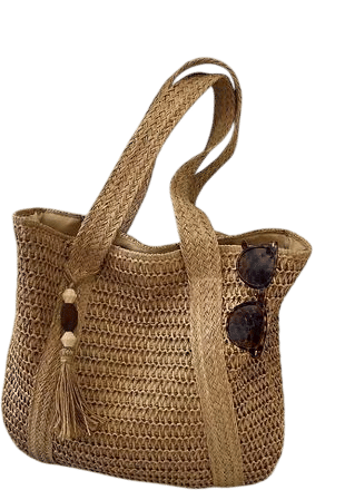 Bamboo Straw Beach Bag