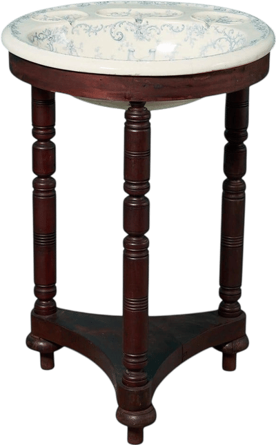 Victorian Mahogany Washstand with Transfer Print Sink