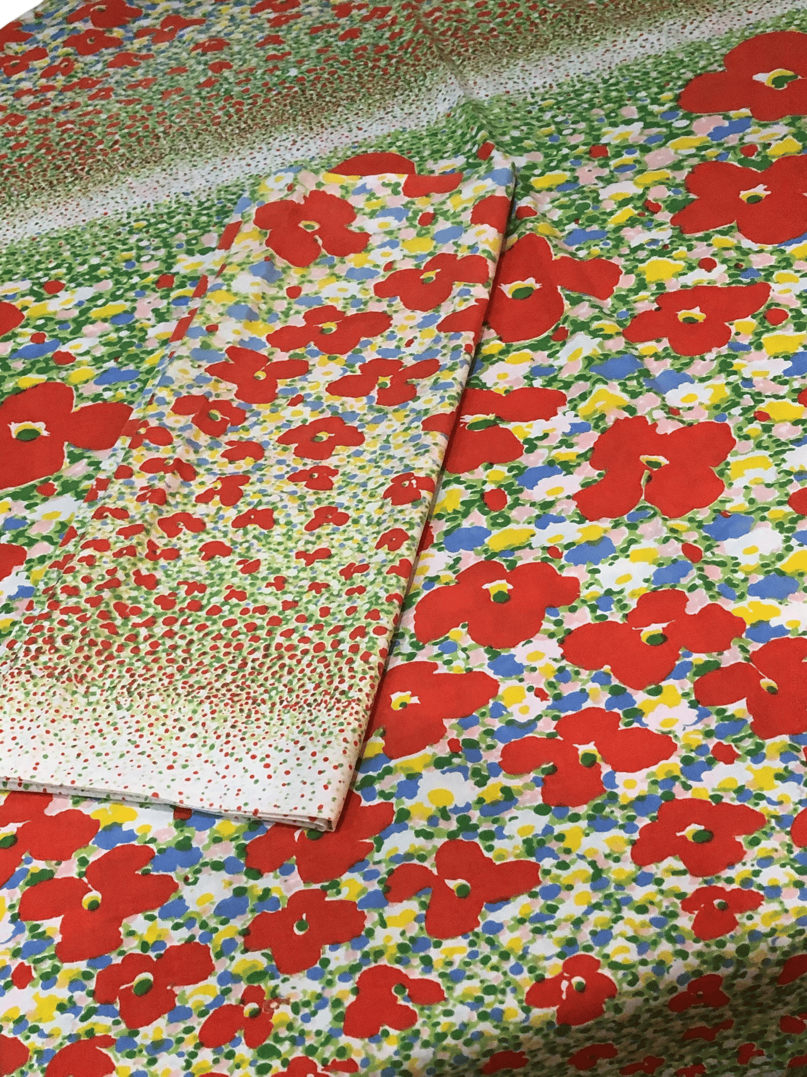 Vintage Burlington Floral Twin Bed Flat Sheet and Pillowcase