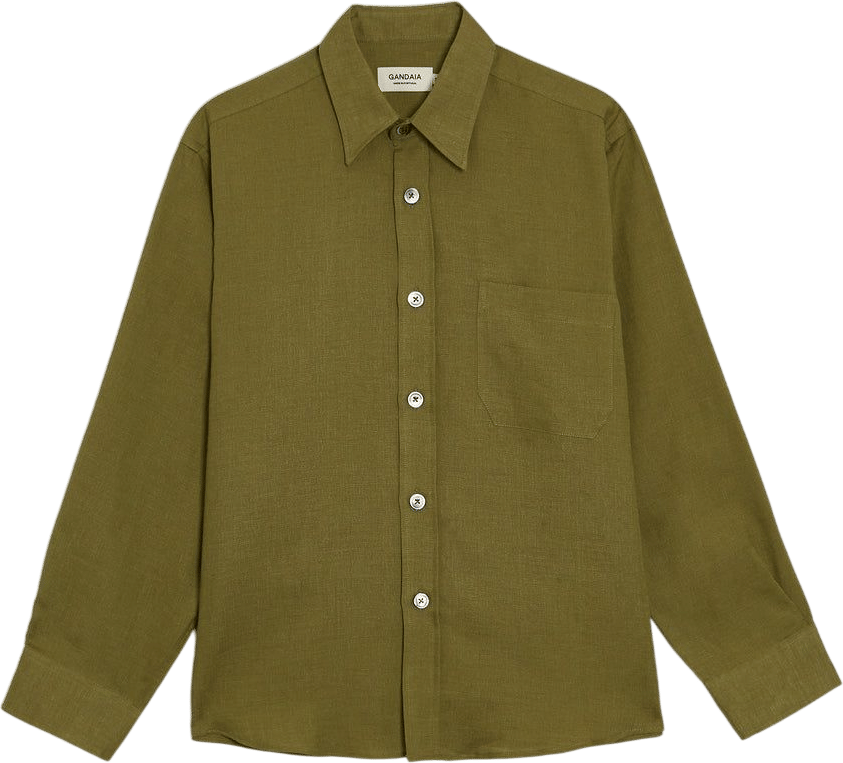 green gandaia linen shirt