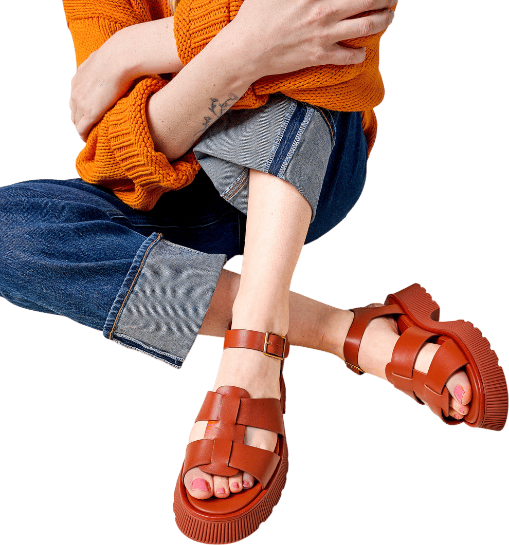 Charlotte Stone Henny Fisherman Sandal, Sienna Brown
